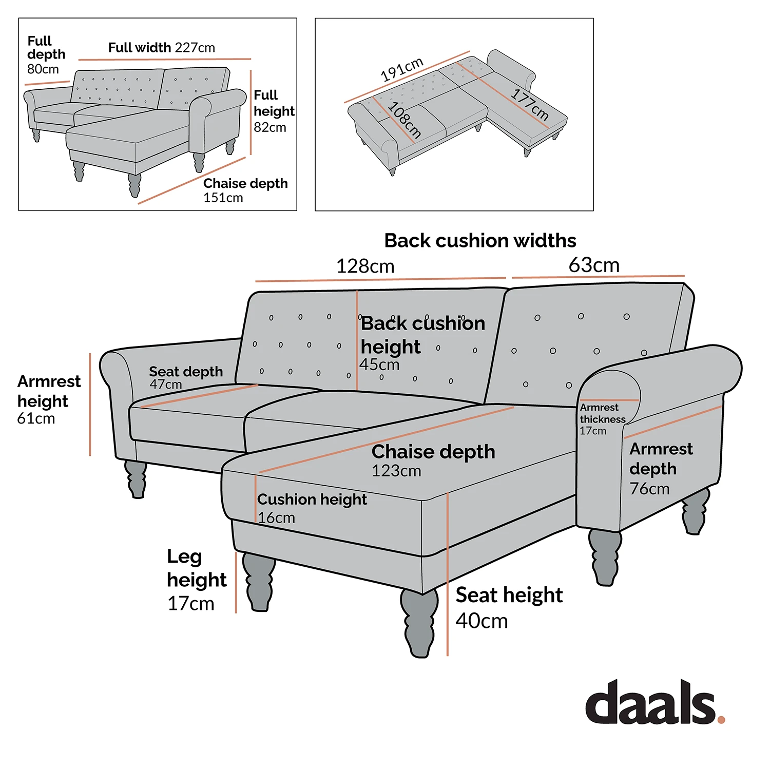 Hanney Chesterfield Chaise Sofabed In Grey Velvet 6 Hanney Chesterfield Chaise Sofabed In Grey Velvet - Image 6
