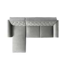 Hanney Chesterfield Chaise Sofabed In Grey Velvet 28 Hanney Chesterfield Chaise Sofabed In Grey Velvet -Daals Store AYSF 012 GREY VEL WB7