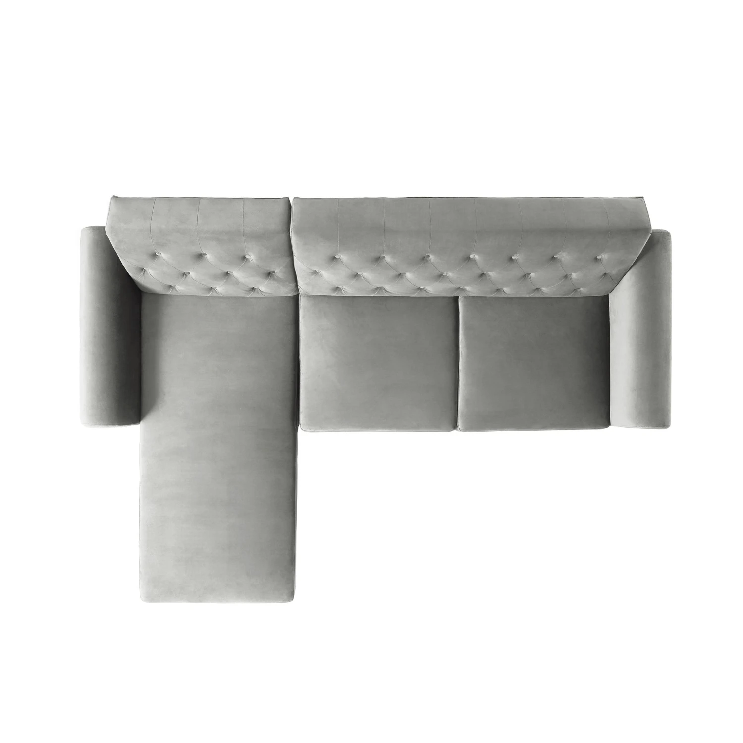 Hanney Chesterfield Chaise Sofabed In Grey Velvet 11 Hanney Chesterfield Chaise Sofabed In Grey Velvet - Image 11