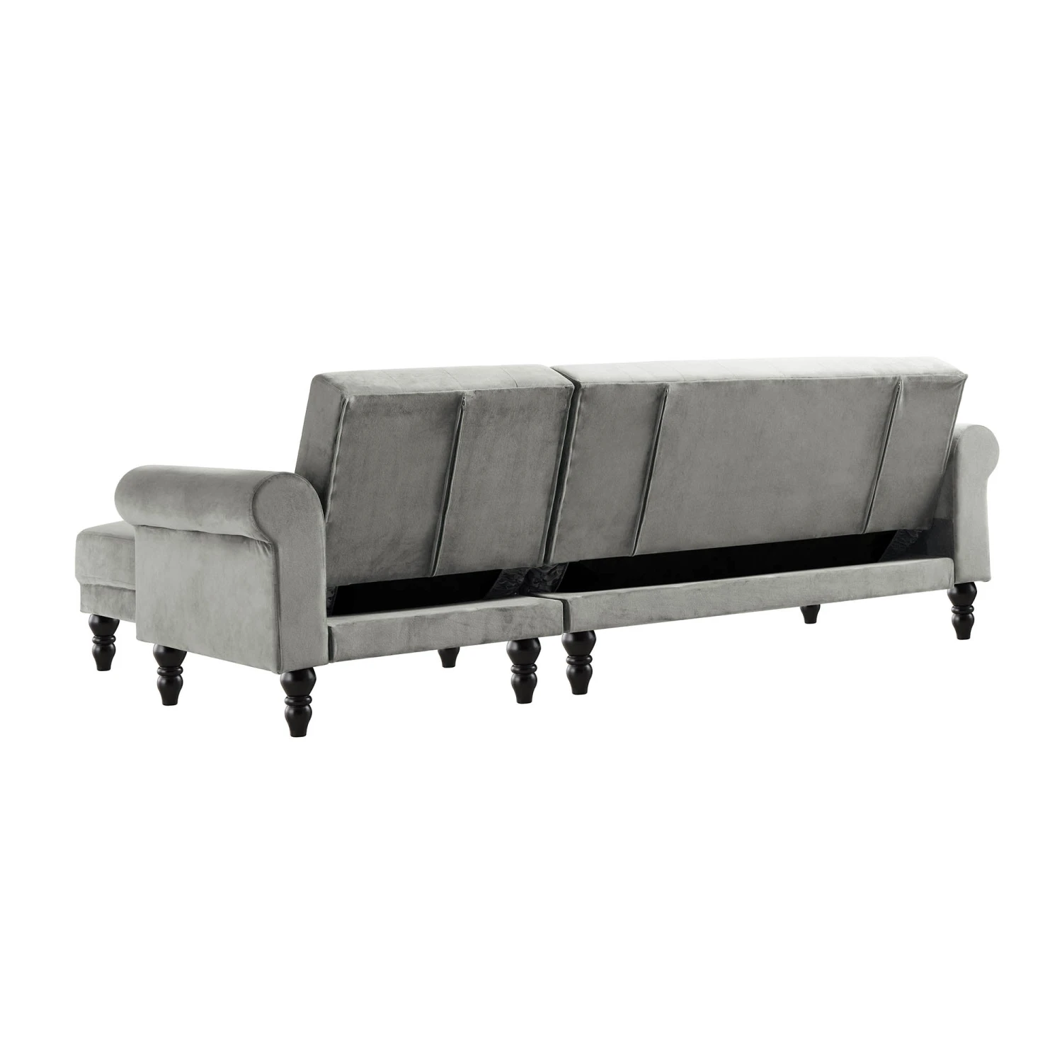 Hanney Chesterfield Chaise Sofabed In Grey Velvet 13 Hanney Chesterfield Chaise Sofabed In Grey Velvet - Image 13