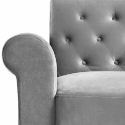 Hanney Chesterfield Chaise Sofabed In Grey Velvet 33 Hanney Chesterfield Chaise Sofabed In Grey Velvet -Daals Store AYSF 012 GREY VEL detail3