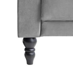 Hanney Chesterfield Chaise Sofabed In Grey Velvet 34 Hanney Chesterfield Chaise Sofabed In Grey Velvet -Daals Store AYSF 012 GREY VEL detail4