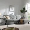Hanney Chesterfield Chaise Sofabed In Grey Velvet -Daals Store AYSF 012 GREY VEL main