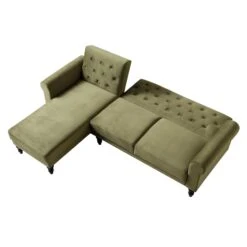 Hanney Chesterfield Chaise Sofabed In Moss Green Velvet 23 Hanney Chesterfield Chaise Sofabed In Moss Green Velvet -Daals Store AYSF 012 MOSSGREEN VEL WB3
