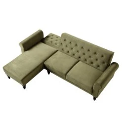 Hanney Chesterfield Chaise Sofabed In Moss Green Velvet 24 Hanney Chesterfield Chaise Sofabed In Moss Green Velvet -Daals Store AYSF 012 MOSSGREEN VEL WB4