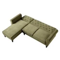 Hanney Chesterfield Chaise Sofabed In Moss Green Velvet 25 Hanney Chesterfield Chaise Sofabed In Moss Green Velvet -Daals Store AYSF 012 MOSSGREEN VEL WB5