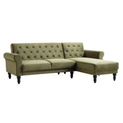 Hanney Chesterfield Chaise Sofabed In Moss Green Velvet 28 Hanney Chesterfield Chaise Sofabed In Moss Green Velvet -Daals Store AYSF 012 MOSSGREEN VEL WB8