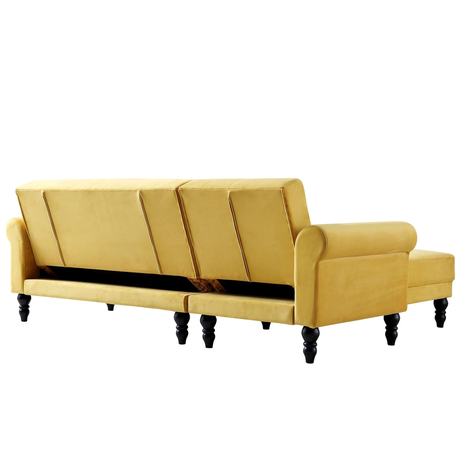 Hanney Chesterfield Chaise Sofabed In Mustard Yellow Velvet 14 Hanney Chesterfield Chaise Sofabed In Mustard Yellow Velvet - Image 14