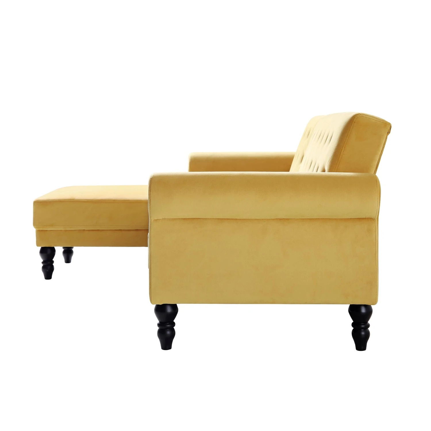 Hanney Chesterfield Chaise Sofabed In Mustard Yellow Velvet 7 Hanney Chesterfield Chaise Sofabed In Mustard Yellow Velvet - Image 7