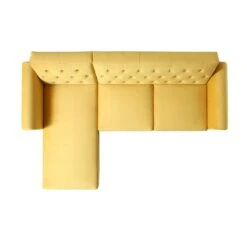 Hanney Chesterfield Chaise Sofabed In Mustard Yellow Velvet 29 Hanney Chesterfield Chaise Sofabed In Mustard Yellow Velvet -Daals Store AYSF 012 MUSTARD VEL WB8