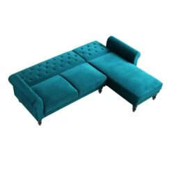 Hanney Chesterfield Chaise Sofabed In Teal Velvet 27 Hanney Chesterfield Chaise Sofabed In Teal Velvet -Daals Store AYSF 012 TEAL VEL WB6