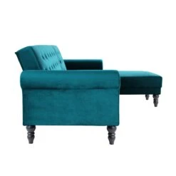 Hanney Chesterfield Chaise Sofabed In Teal Velvet 29 Hanney Chesterfield Chaise Sofabed In Teal Velvet -Daals Store AYSF 012 TEAL VEL WB8