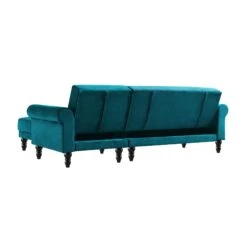 Hanney Chesterfield Chaise Sofabed In Teal Velvet 30 Hanney Chesterfield Chaise Sofabed In Teal Velvet -Daals Store AYSF 012 TEAL VEL WB9