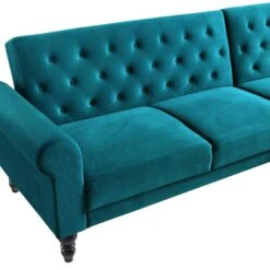 Hanney Chesterfield Chaise Sofabed In Teal Velvet 31 Hanney Chesterfield Chaise Sofabed In Teal Velvet -Daals Store AYSF 012 TEAL VEL detail1