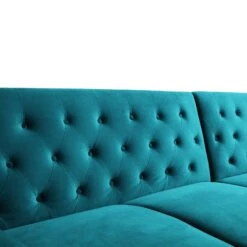 Hanney Chesterfield Chaise Sofabed In Teal Velvet 32 Hanney Chesterfield Chaise Sofabed In Teal Velvet -Daals Store AYSF 012 TEAL VEL detail2