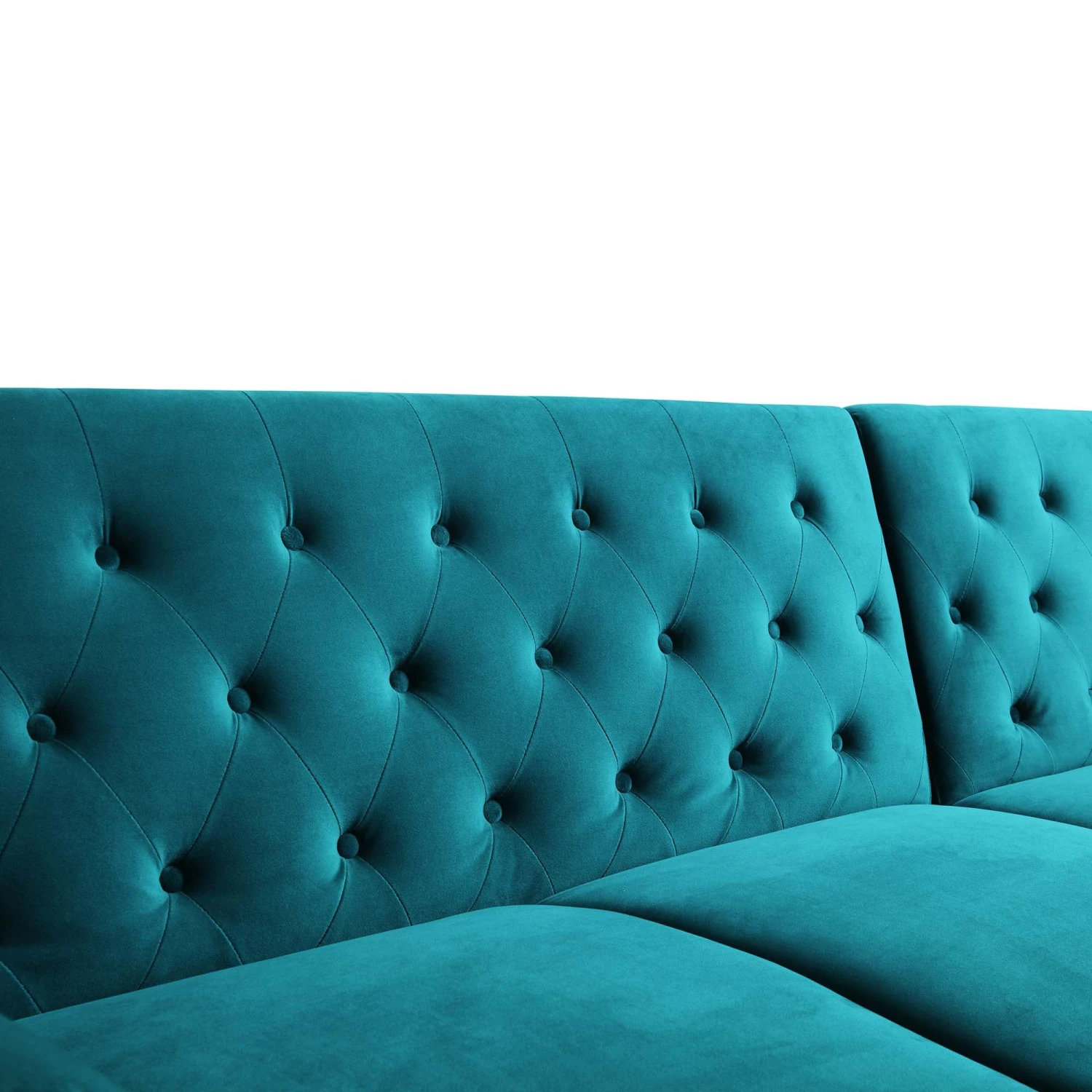 Hanney Chesterfield Chaise Sofabed In Teal Velvet 15 Hanney Chesterfield Chaise Sofabed In Teal Velvet - Image 15