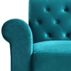 Hanney Chesterfield Chaise Sofabed In Teal Velvet 33 Hanney Chesterfield Chaise Sofabed In Teal Velvet -Daals Store AYSF 012 TEAL VEL detail3