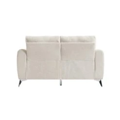 Noak 2-Seater Beige Woven Fabric Sofa With Chrome Legs 21 Noak 2-Seater Beige Woven Fabric Sofa With Chrome Legs -Daals Store AYSF 014 BEIGE WOVEN 2ST WB4
