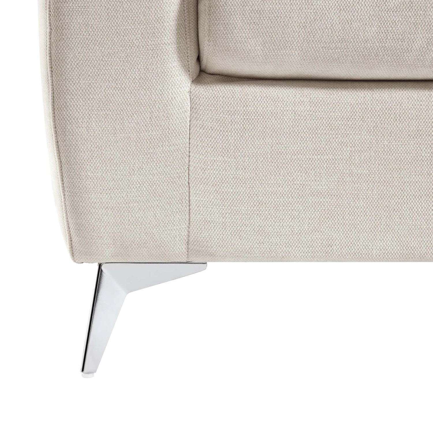 Noak 2-Seater Beige Woven Fabric Sofa With Chrome Legs 13 Noak 2-Seater Beige Woven Fabric Sofa With Chrome Legs - Image 13