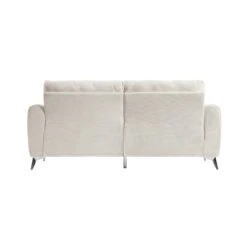 Noak 3-Seater Beige Woven Fabric Sofa With Chrome Legs 20 Noak 3-Seater Beige Woven Fabric Sofa With Chrome Legs -Daals Store AYSF 014 BEIGE WOVEN 3ST WB3