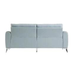 Noak 3-Seater Grey Faux Leather Sofa With Chrome Legs 22 Noak 3-Seater Grey Faux Leather Sofa With Chrome Legs -Daals Store AYSF 014 GREY PU 3ST WB5