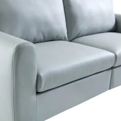 Noak 3-Seater Grey Faux Leather Sofa With Chrome Legs 26 Noak 3-Seater Grey Faux Leather Sofa With Chrome Legs -Daals Store AYSF 014 GREY PU 3ST detail3