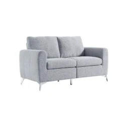 Noak 2-Seater Grey Woven Fabric Sofa With Chrome Legs 17 Noak 2-Seater Grey Woven Fabric Sofa With Chrome Legs -Daals Store AYSF 014 GREY WOVEN 2ST WB2
