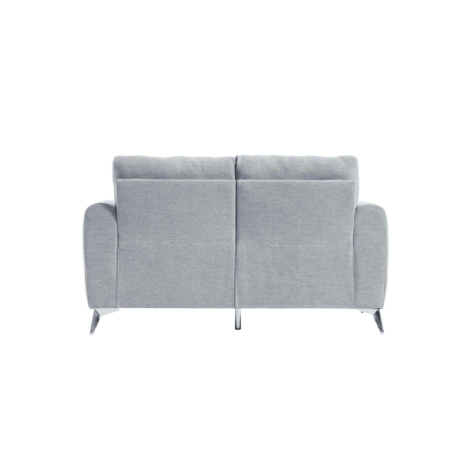 Noak 2-Seater Grey Woven Fabric Sofa With Chrome Legs 7 Noak 2-Seater Grey Woven Fabric Sofa With Chrome Legs - Image 7