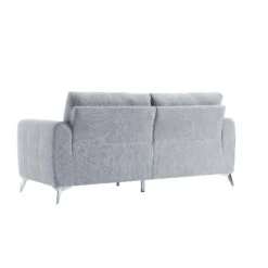 Noak 3-Seater Grey Woven Fabric Sofa With Chrome Legs 20 Noak 3-Seater Grey Woven Fabric Sofa With Chrome Legs -Daals Store AYSF 014 GREY WOVEN 3ST WB3