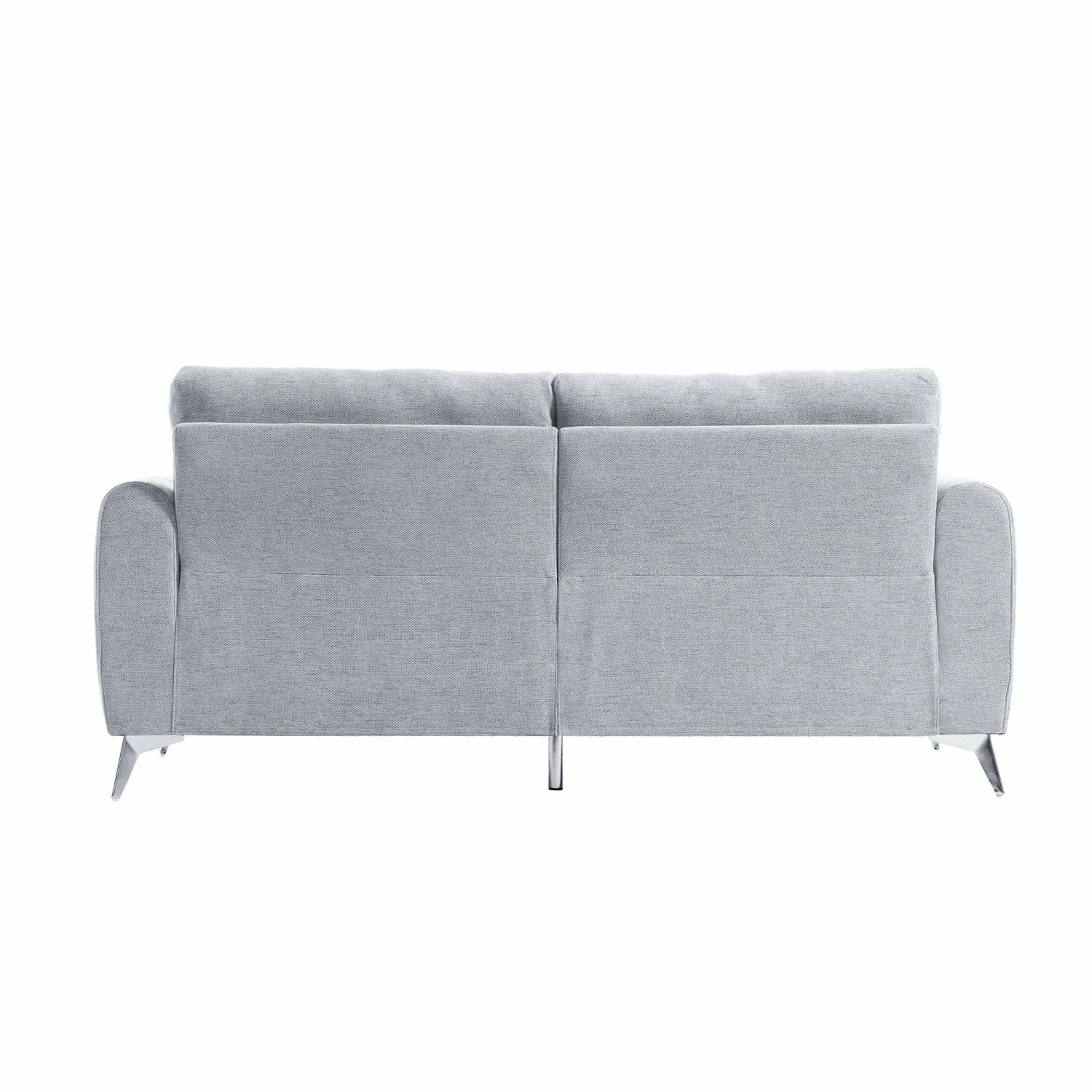 Noak 3-Seater Grey Woven Fabric Sofa With Chrome Legs 8 Noak 3-Seater Grey Woven Fabric Sofa With Chrome Legs - Image 8