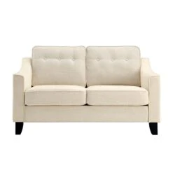 Harper2-Seater Slope Arm Beige Woven Fabric Sofa 16 Harper2-Seater Slope Arm Beige Woven Fabric Sofa -Daals Store AYSF 015 BEIGE WOVEN 2ST WB1