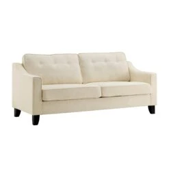 Harper 3-Seater Slope Arm Beige Woven Fabric Sofa -Daals Store AYSF 015 BEIGE WOVEN 3ST WB2