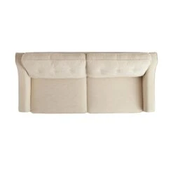 Harper 3-Seater Slope Arm Beige Woven Fabric Sofa -Daals Store AYSF 015 BEIGE WOVEN 3ST WB3