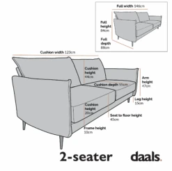 Bari Light Grey Brushed Fabric Sofa 29 Bari Light Grey Brushed Fabric Sofa -Daals Store AYSF 08 2ST CHART