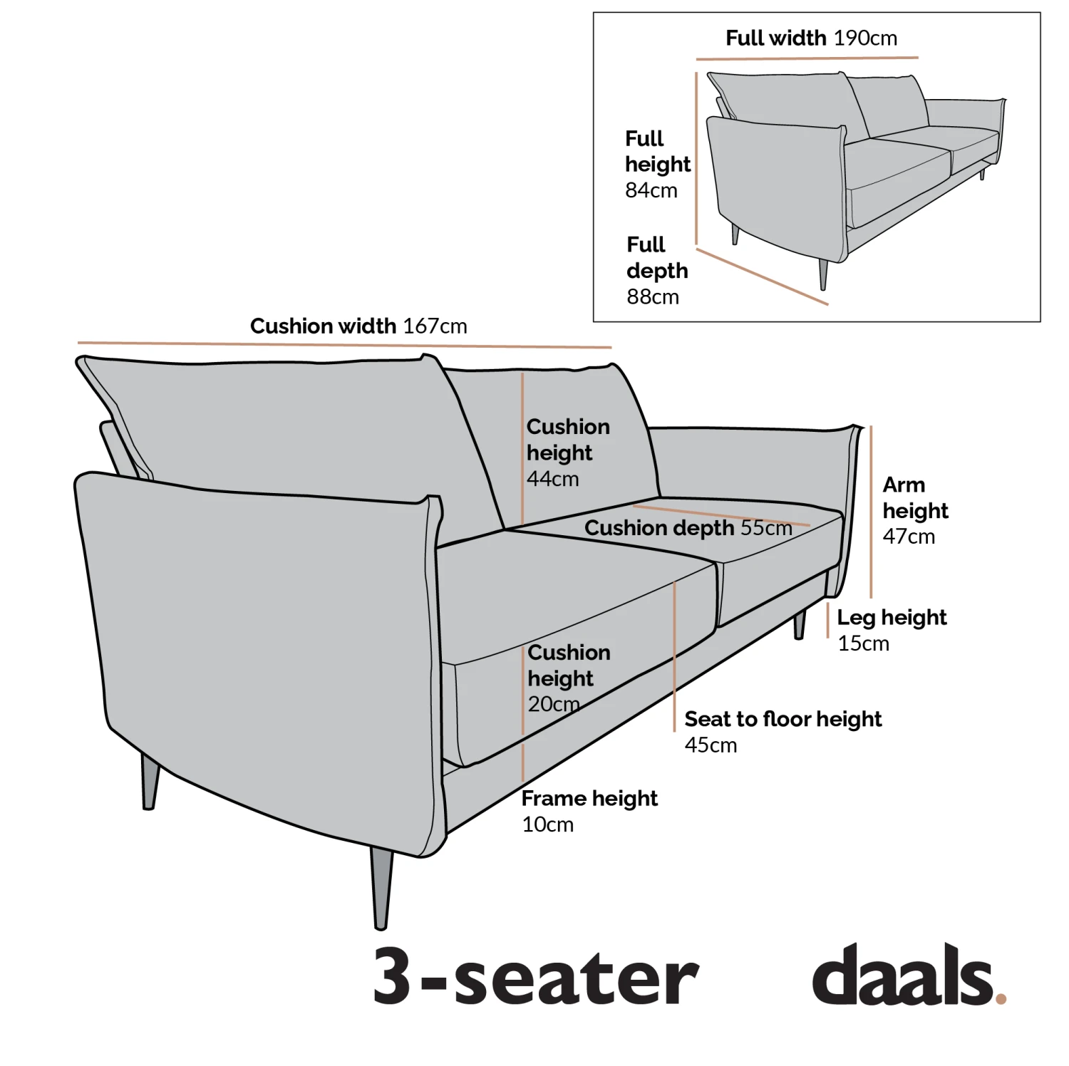 Bari Light Grey Brushed Fabric Sofa 14 Bari Light Grey Brushed Fabric Sofa - Image 14