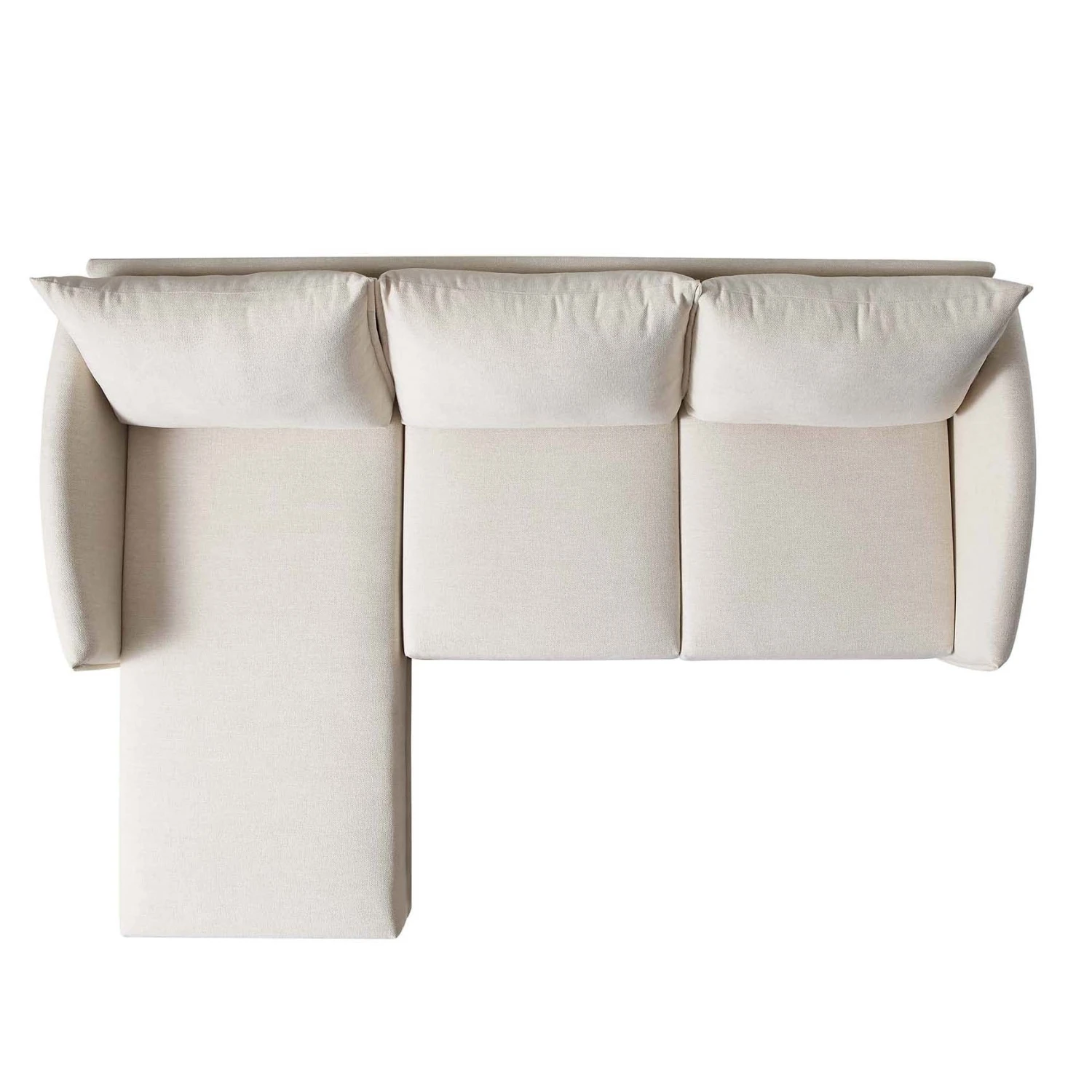 Bari Light Beige Woven Fabric Chaise Sofa 7 Bari Light Beige Woven Fabric Chaise Sofa - Image 7