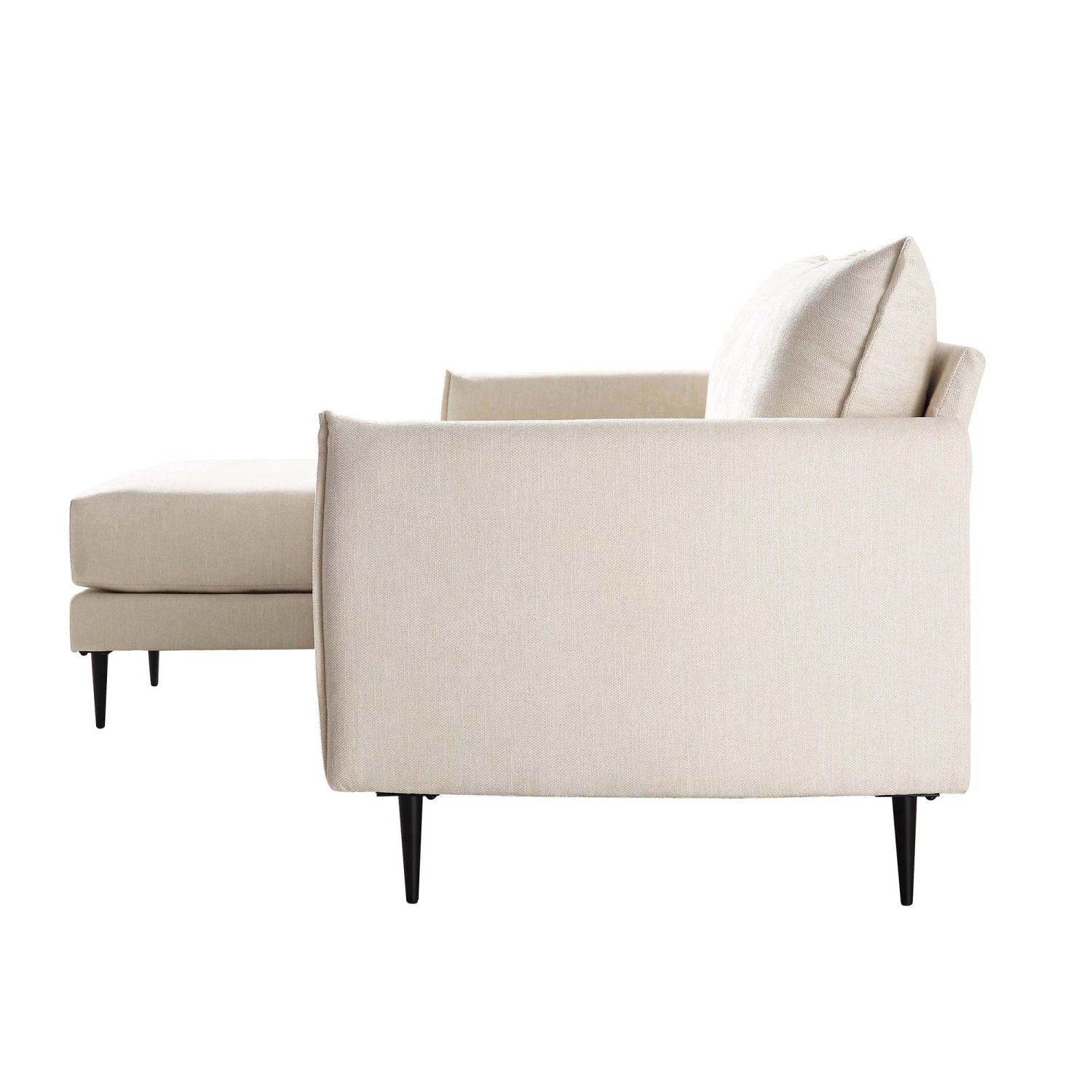 Bari Light Beige Woven Fabric Chaise Sofa 8 Bari Light Beige Woven Fabric Chaise Sofa - Image 8