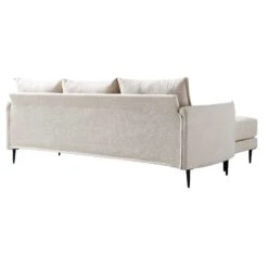 Bari Light Beige Woven Fabric Chaise Sofa 22 Bari Light Beige Woven Fabric Chaise Sofa -Daals Store AYSF 08 BEIGEFAB LS WB5