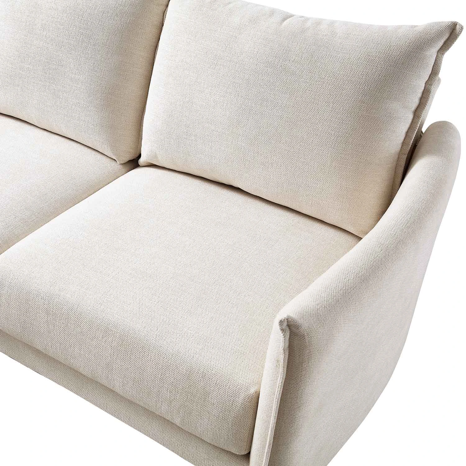 Bari Light Beige Woven Fabric Chaise Sofa 10 Bari Light Beige Woven Fabric Chaise Sofa - Image 10