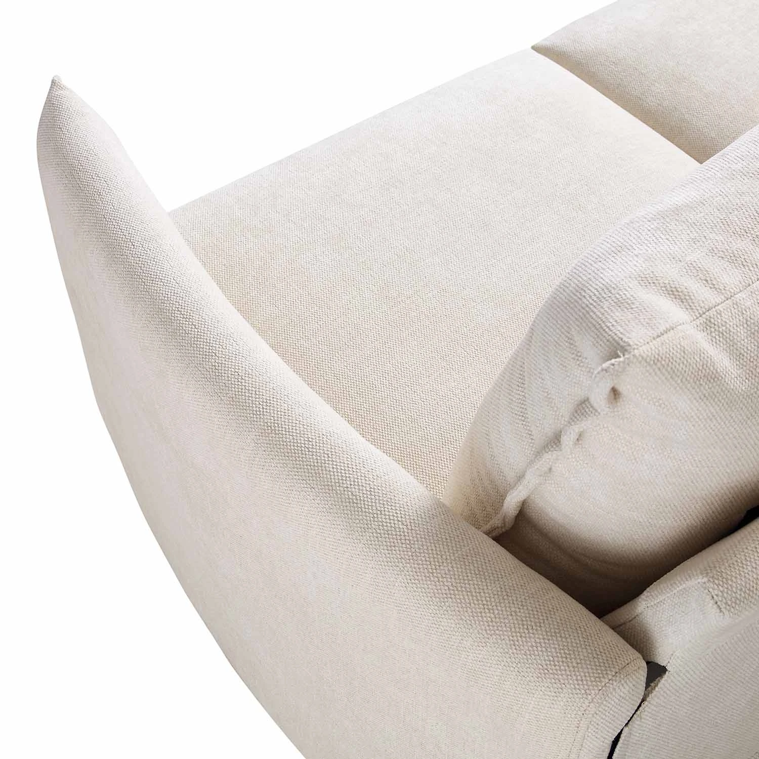 Bari Light Beige Woven Fabric Chaise Sofa 11 Bari Light Beige Woven Fabric Chaise Sofa - Image 11