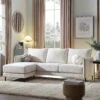 Bari Light Beige Woven Fabric Chaise Sofa 32 Bari Light Beige Woven Fabric Chaise Sofa -Daals Store AYSF 08 BEIGEFAB LS main