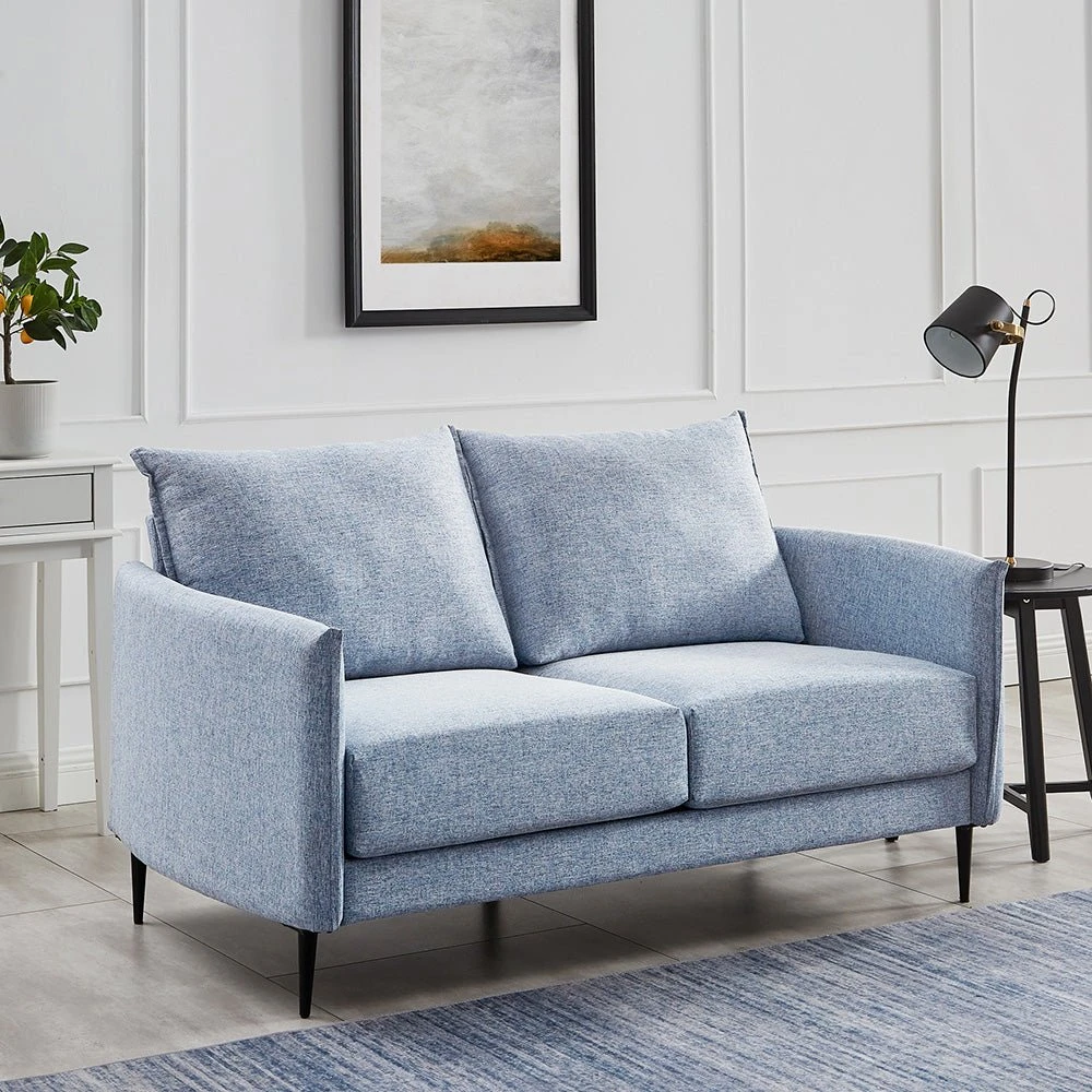 Bari Flax Blue Fabric Sofa 3 Bari Flax Blue Fabric Sofa - Image 3