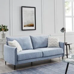 Bari Flax Blue Fabric Sofa 19 Bari Flax Blue Fabric Sofa -Daals Store AYSF 08 BLUEFAB 3ST scene1