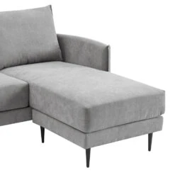 Bari Light Grey Brushed Fabric Chaise Sofa -Daals Store AYSF 08 GREYFAB LS detail2