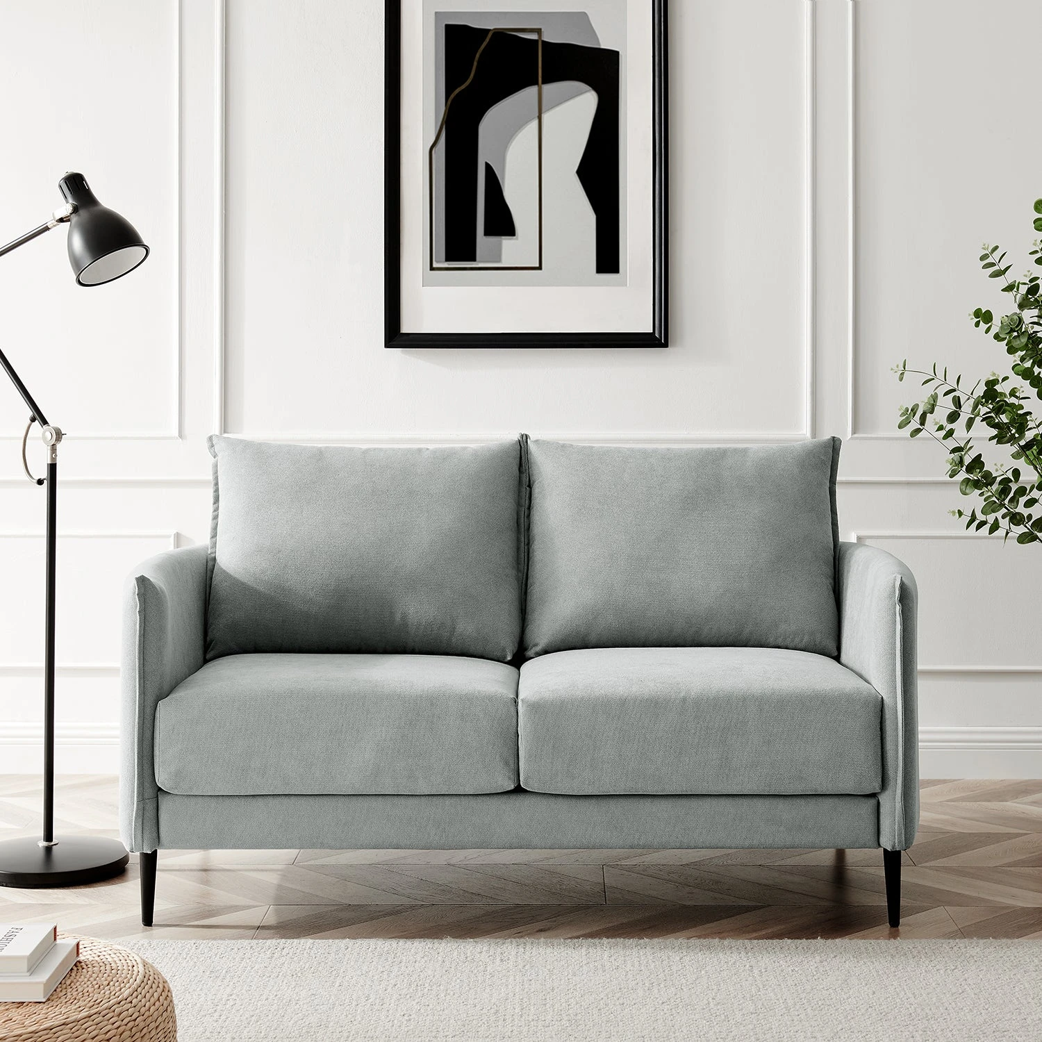 Bari Light Grey Brushed Fabric Sofa 3 Bari Light Grey Brushed Fabric Sofa - Image 3