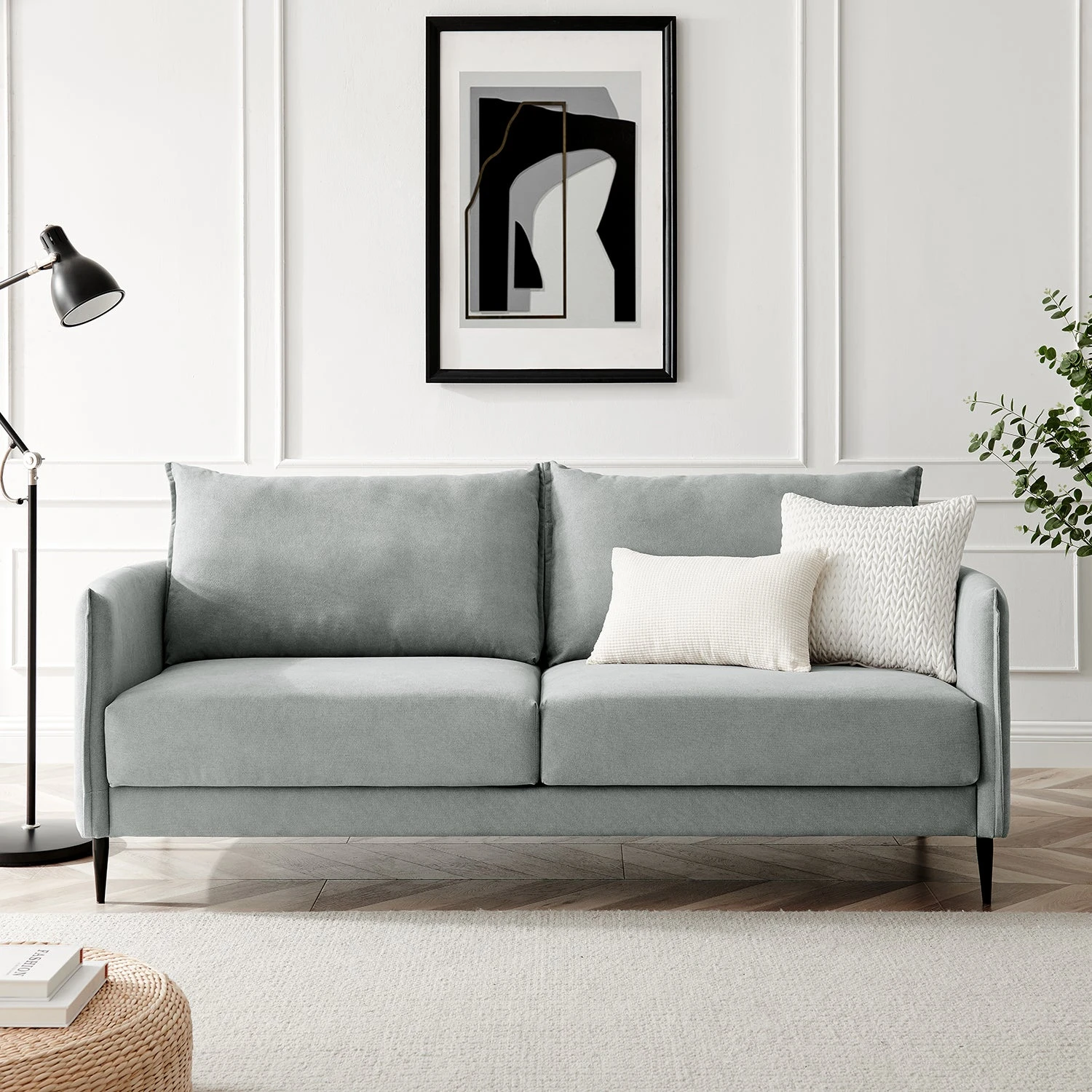 Bari Light Grey Brushed Fabric Sofa 4 Bari Light Grey Brushed Fabric Sofa - Image 4