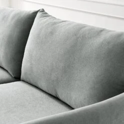 Bari Light Grey Brushed Fabric Sofa 24 Bari Light Grey Brushed Fabric Sofa -Daals Store AYSF 08 LGREYFAB scene3