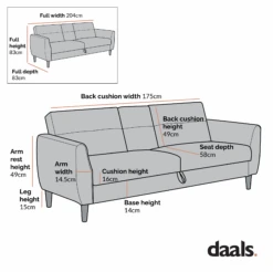Latimer Beige Woven Fabric 3-Seater Storage Sofa Bed 34 Latimer Beige Woven Fabric 3-Seater Storage Sofa Bed -Daals Store AYSF 09 3ST CHART 1