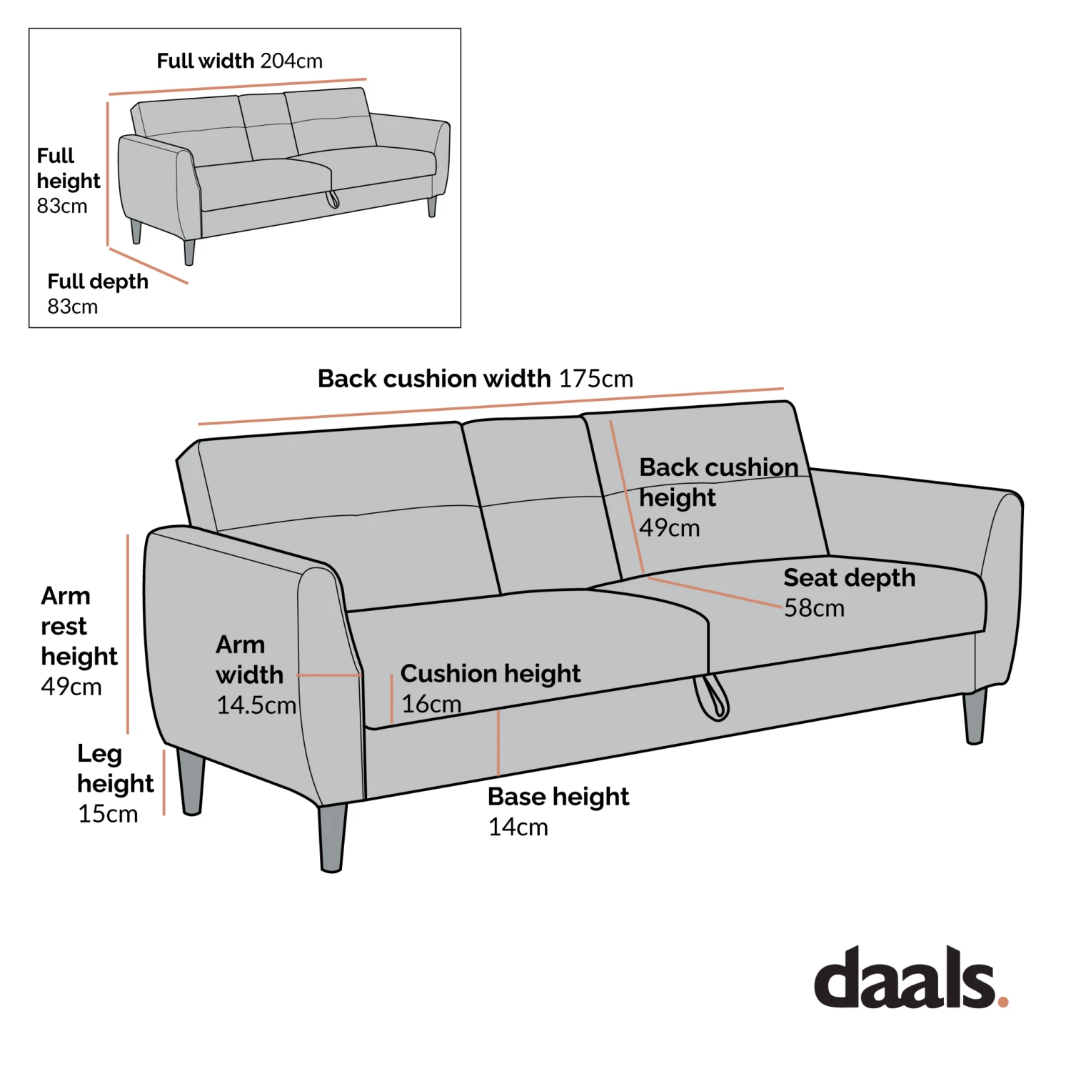 Latimer Beige Woven Fabric 3-Seater Storage Sofa Bed 15 Latimer Beige Woven Fabric 3-Seater Storage Sofa Bed - Image 15