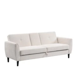 Latimer Beige Woven Fabric 3-Seater Storage Sofa Bed 25 Latimer Beige Woven Fabric 3-Seater Storage Sofa Bed -Daals Store AYSF 09 BEIGEWOVEN 3ST WB2